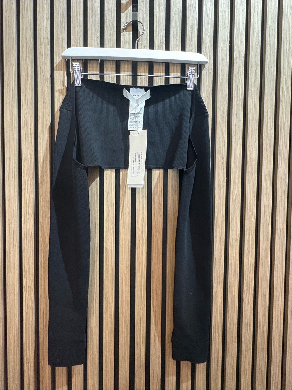 Dion Lee Black Ribbed Cropped Bolero Shrug